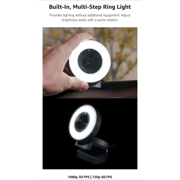 Razer Kiyo Webcam with Built-in Lighting - Black - Picture 4 of 6